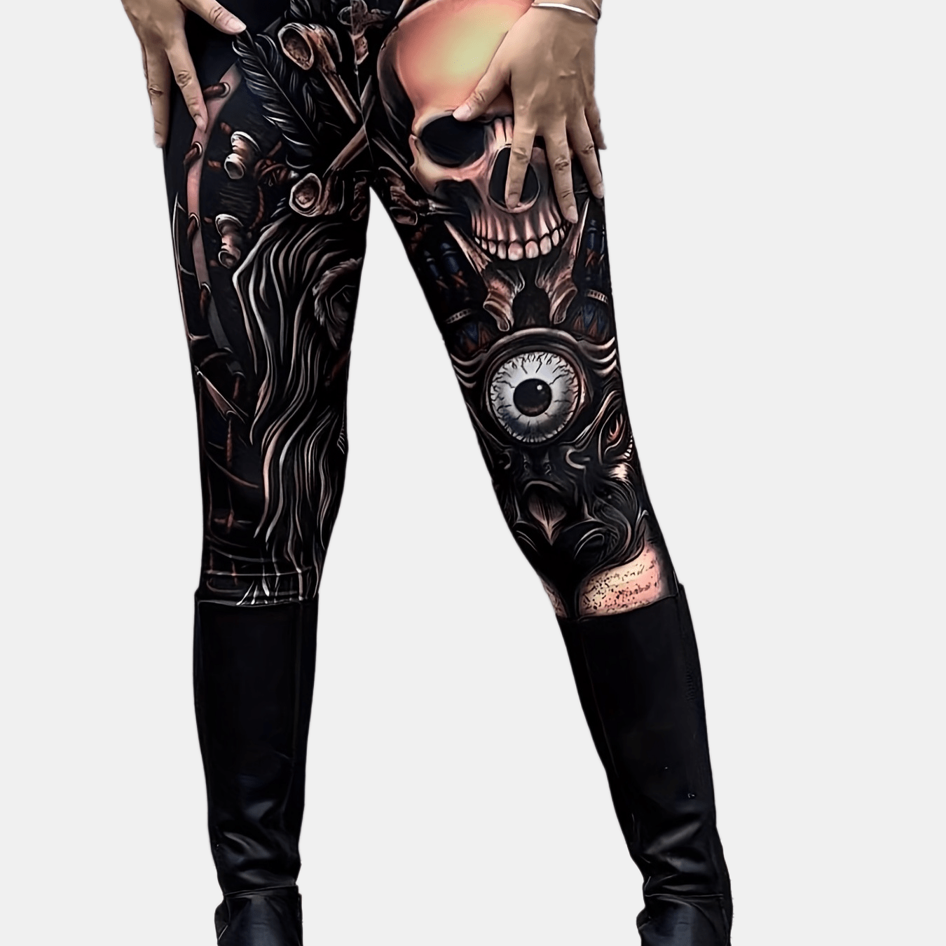 Skull Print Skinny Leggings Casual Stretchy Leggings Women's Clothing