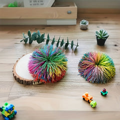 Colorful Rainbow Fuzz Ball Soft Sensory Toy for Kids and Adults