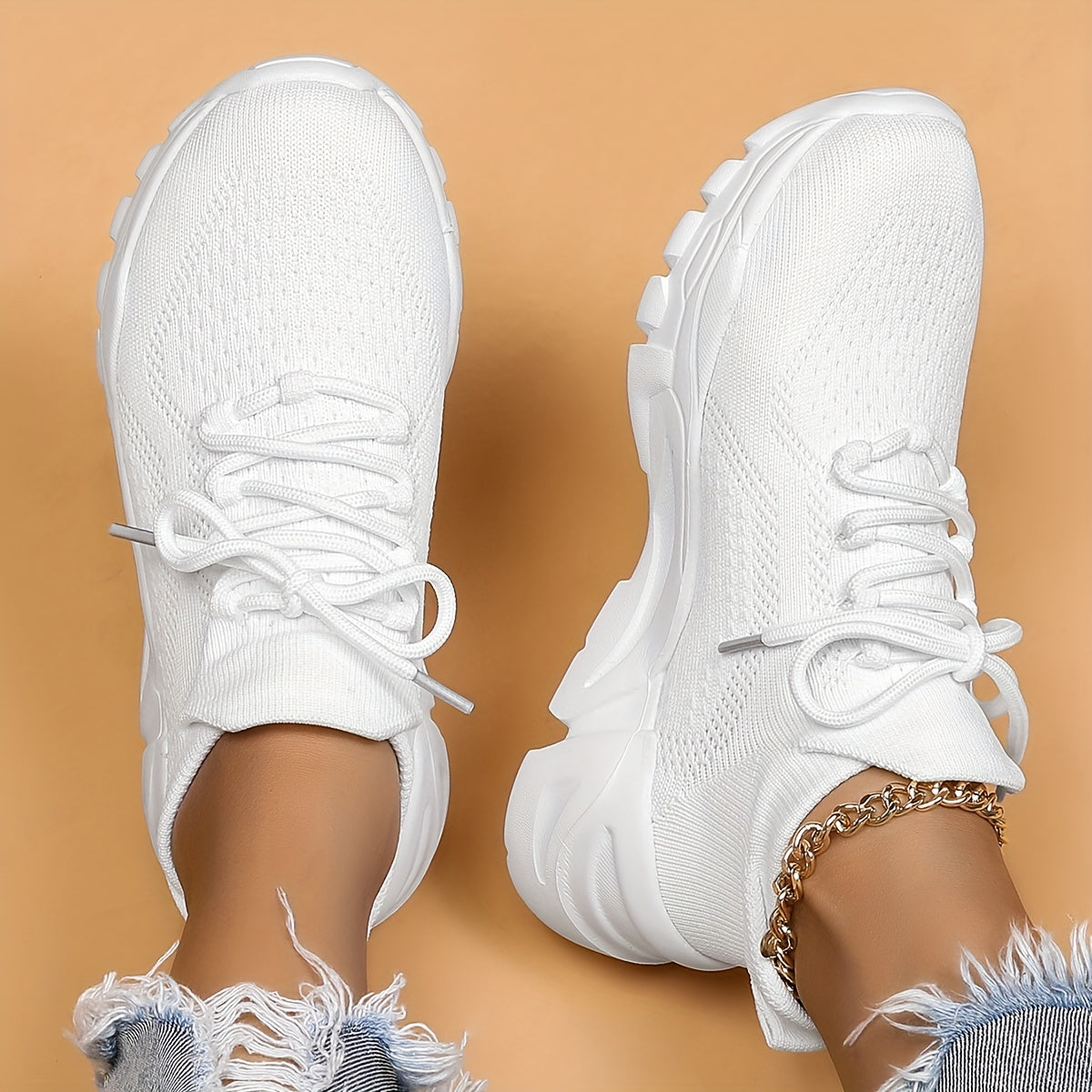 Women's Mesh Tennis Sports Shoes Lightweight Platform Travel Shoes
