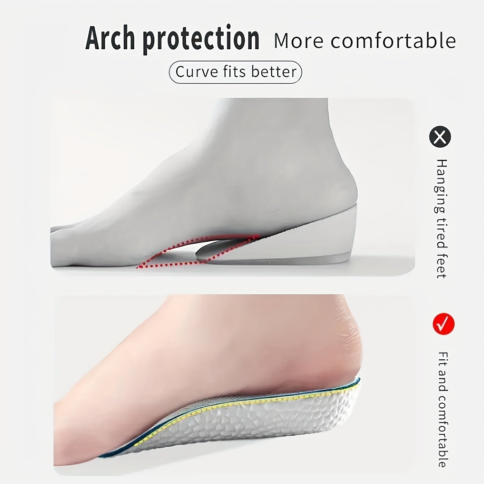 Height Increase Insoles Men Women Shoes Flat Feet Orthopedic Insole