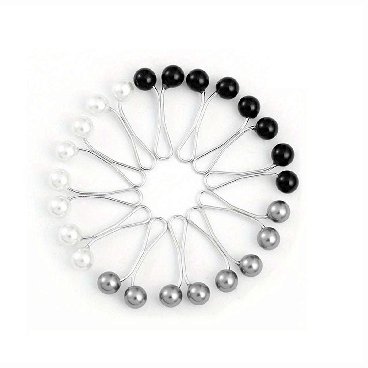 12pc Pearl U-shaped Clips Hijab Pins Headscarf Shawl Clips Safety Pins