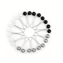 12pc Pearl U-shaped Clips Hijab Pins Headscarf Shawl Clips Safety Pins