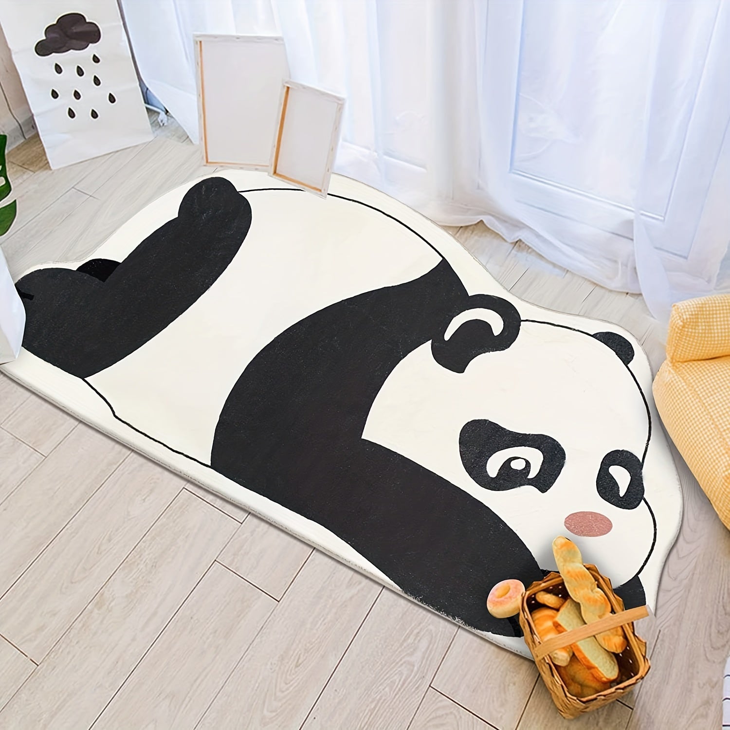 Soft Panda Area Rug for Bedroom Living Room Nursery Machine Washable