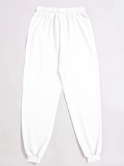 Heart Print High Waist Sweatpants Women's Casual Pants