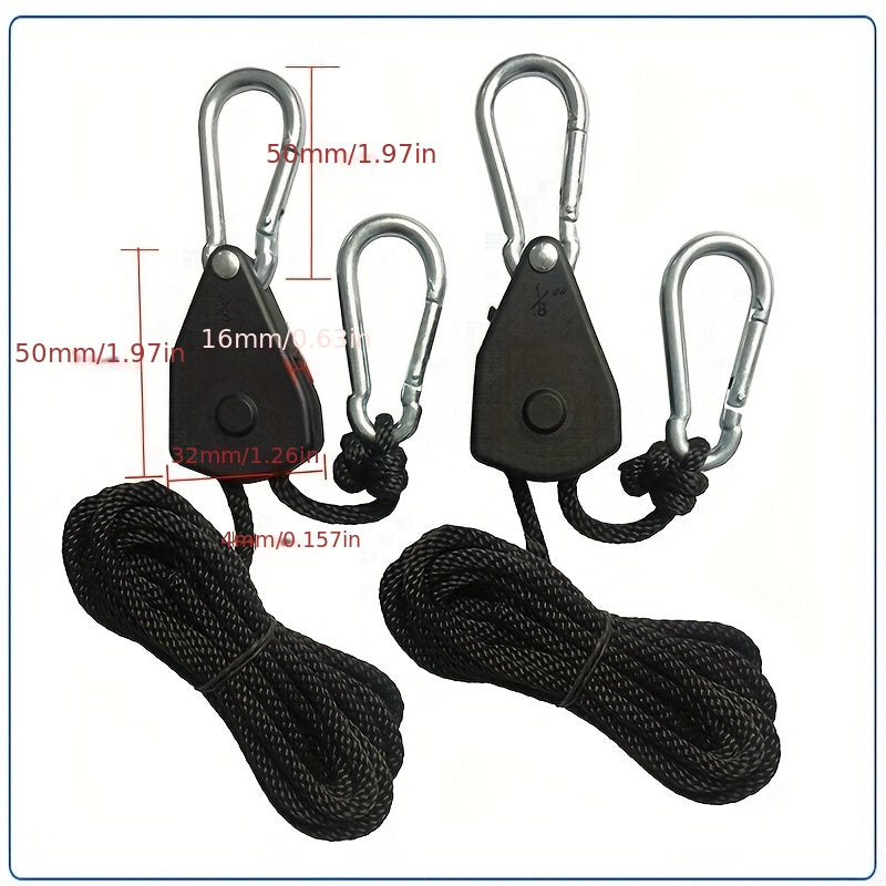 2pcs Tent Canopy Windproof Rope Buckles Adjustable Pulley