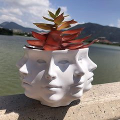 Abstract Faceted Planter Pot Head Succulent Pot