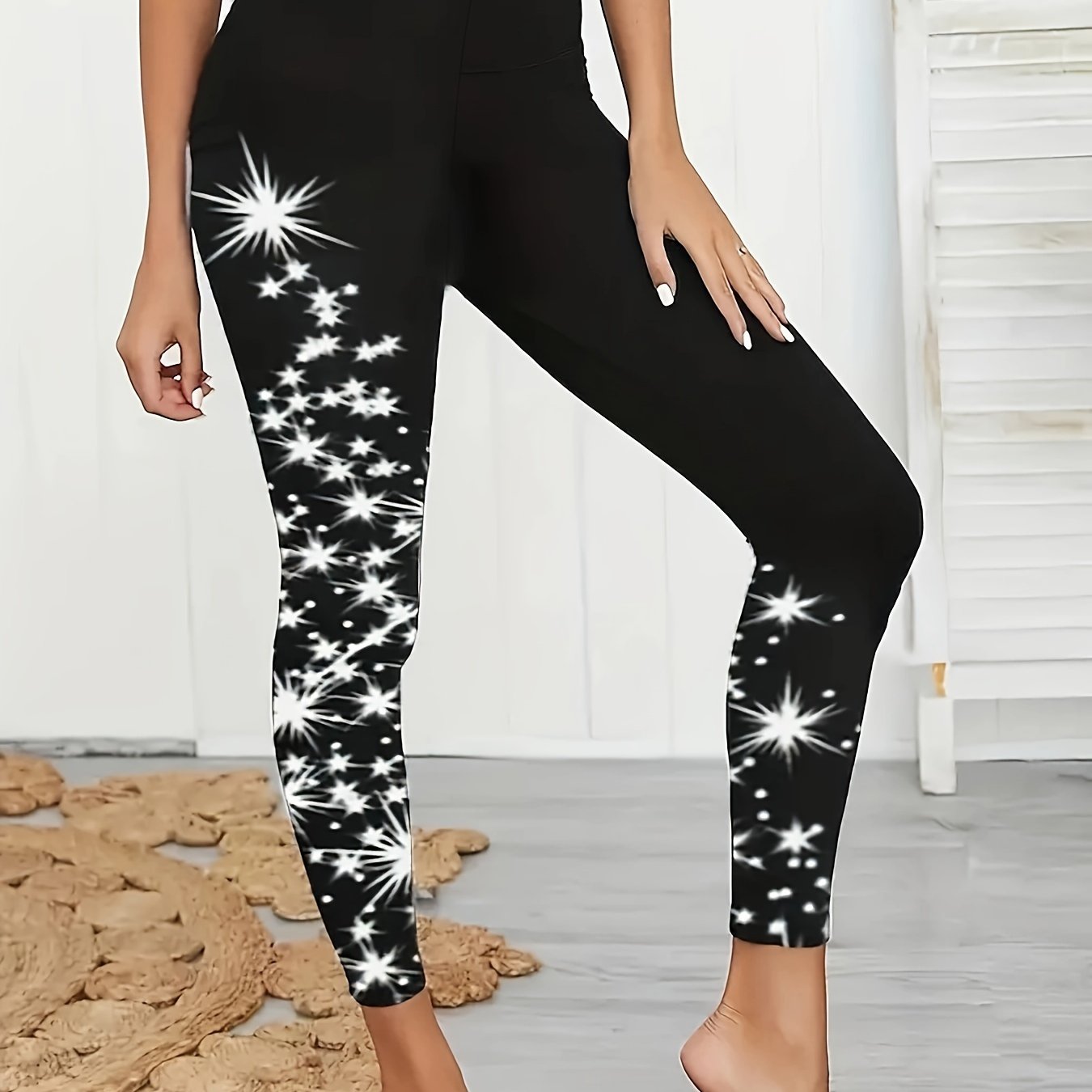Graphic Print Stretch Leggings