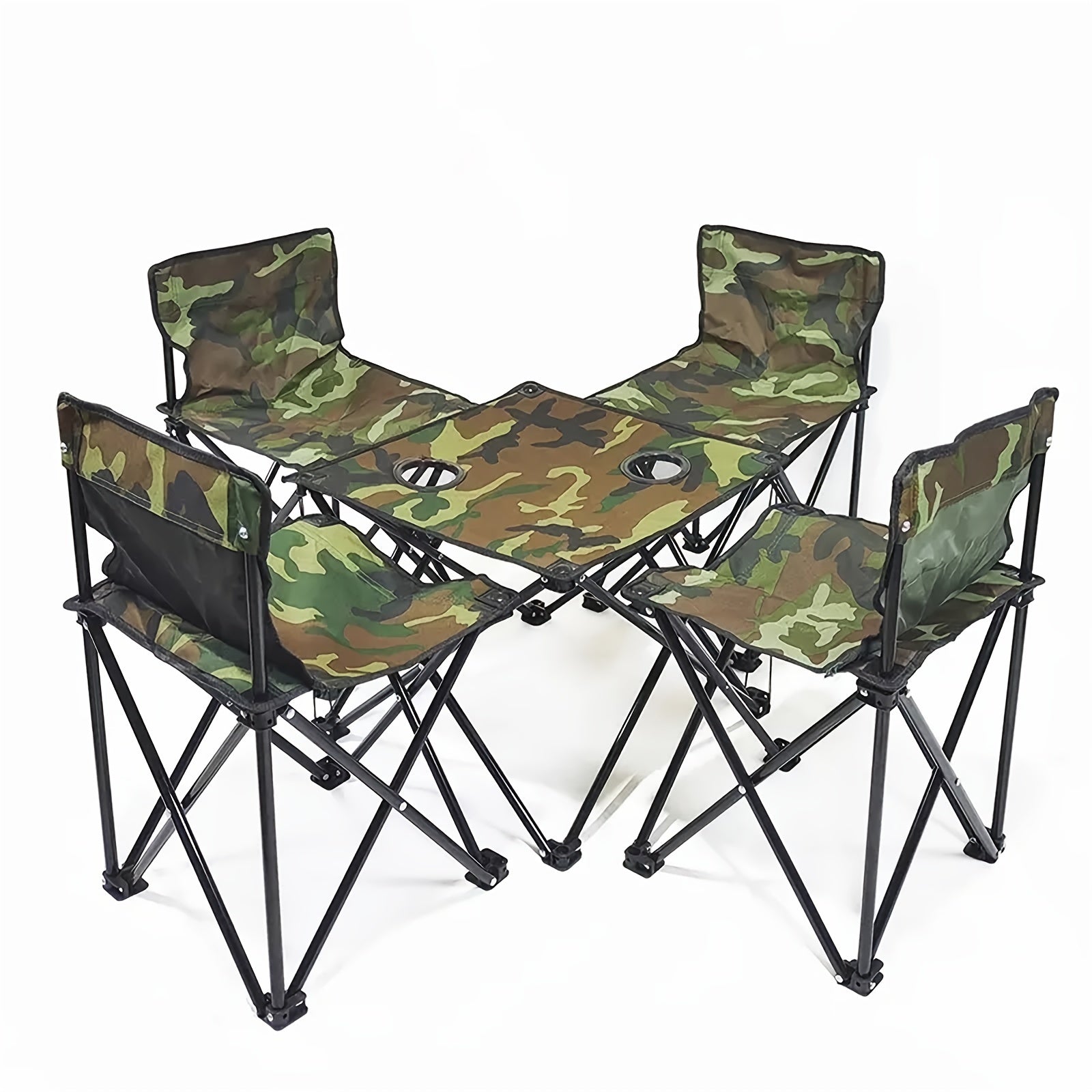 5pcs Outdoor Camping Table And Chair Set Portable Folding Table And Chair