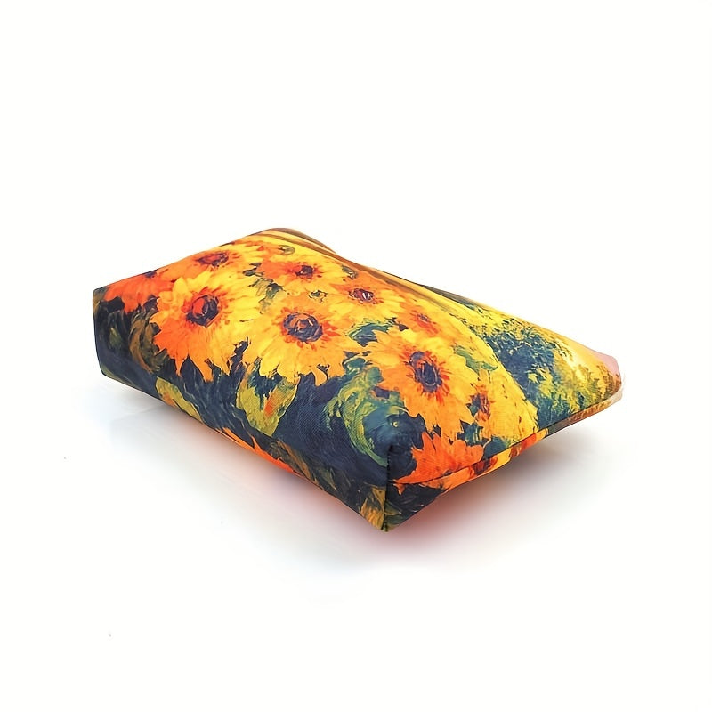 Sunflower Print Zipper Pouch Lightweight Clutch Coin Purse