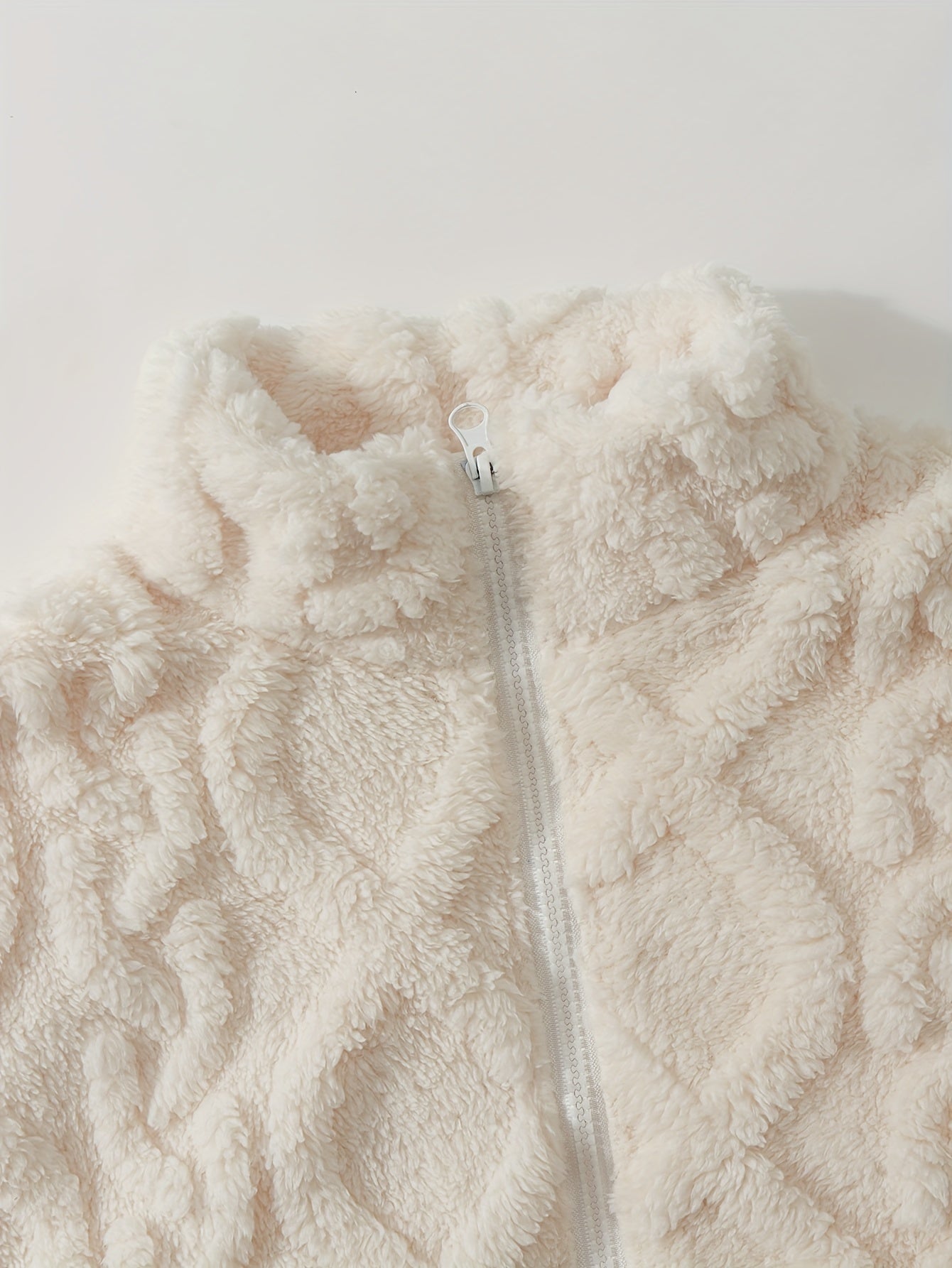 Fuzzy Pajama Set Zip Top & Pants Women's Sleepwear