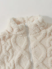 Fuzzy Pajama Set Zip Top & Pants Women's Sleepwear