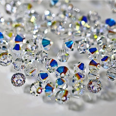 4mm 100pcs Clear Crystal AB Bicone Beads DIY Necklace Bracelet Jewelry Supplies
