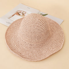 Women's Crochet Big Brim Straw Hat Beach Sun Hat