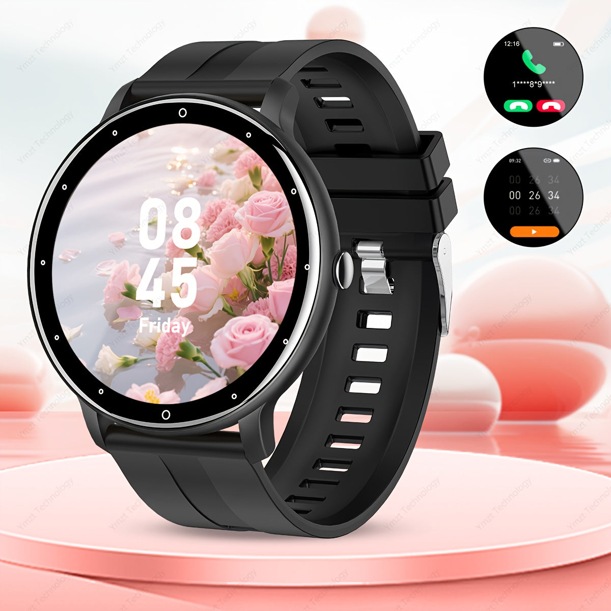 Full Screen Touch Smartwatch with Wireless Calling - 100 Sports Modes