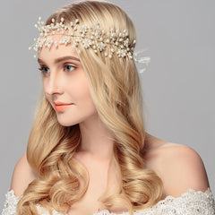Crystal Wedding Headpiece Pearl Hair Vine Hair Accessories