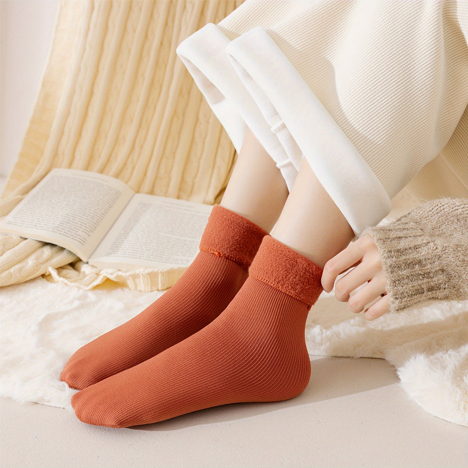 8 Pairs Women's Thermal Snow Socks, Winter Warm Stocking