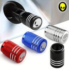 5pcs Aluminum Alloy Bike Valve Caps Alien Pattern Valve Cover