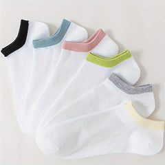 Colorblock Trim Socks Soft & Lightweight Ankle Socks Women's Stockings