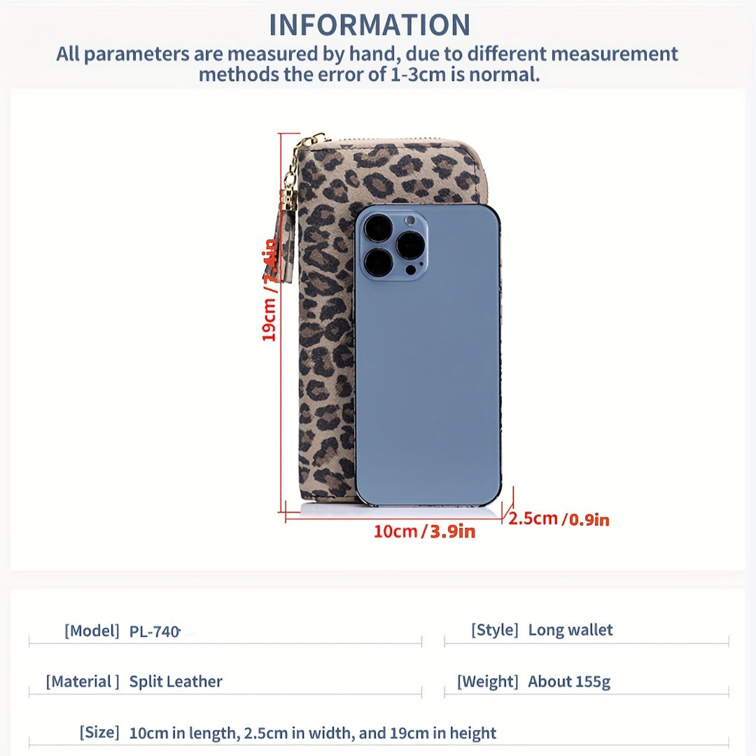 Leopard Print RFID Blocking Women's Wallet Long Clutch