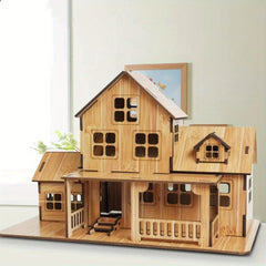 3D Wooden Puzzle House Building Windmill Model Creative Gift