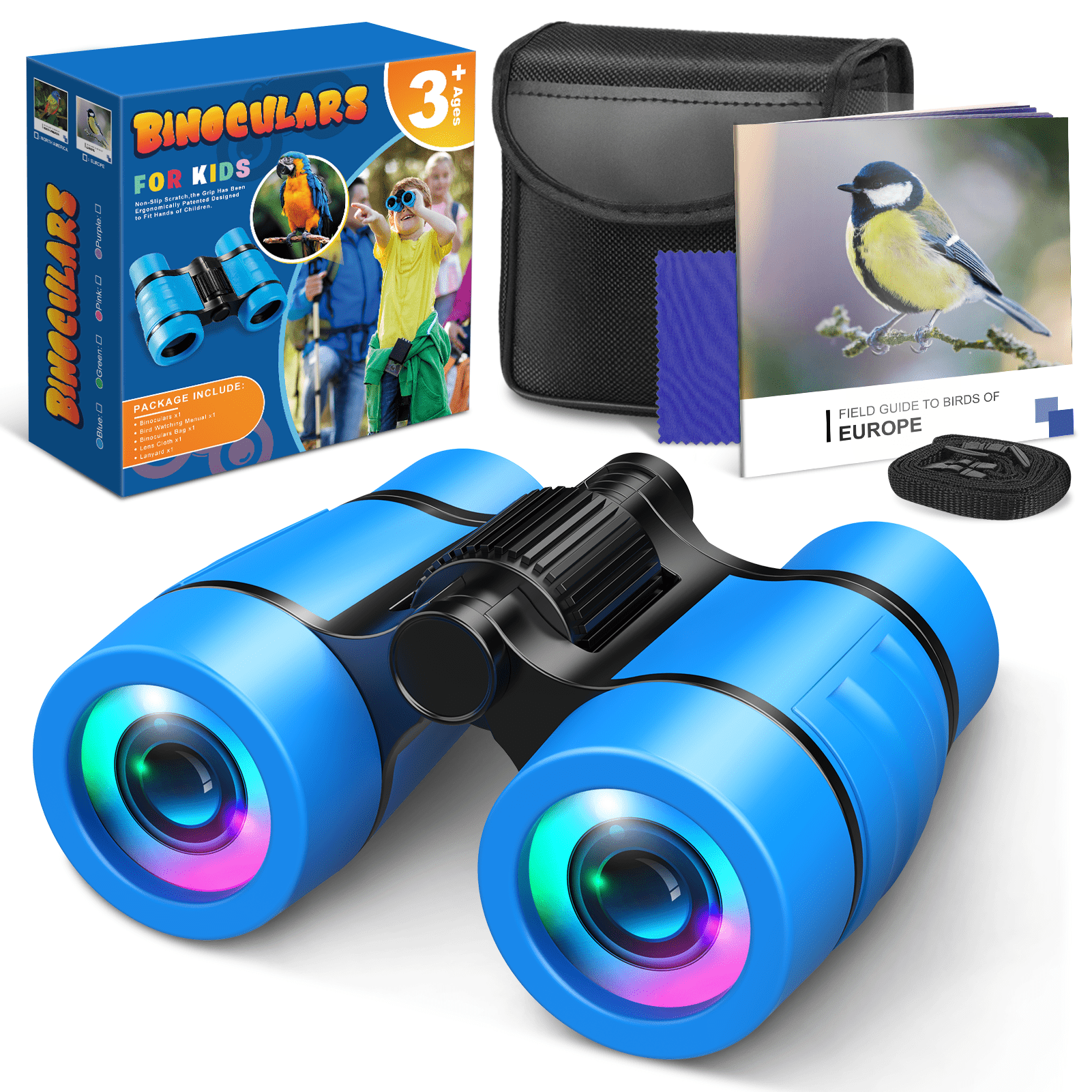 Kids Binoculars for Ages 3-9 Boys - Travel and Garden Toys - Birthday Gift