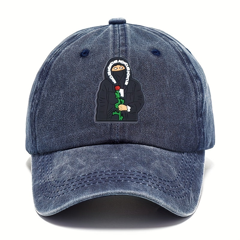 Fashionable Cartoon Embroidery Sunscreen Baseball Cap for Cycling Running