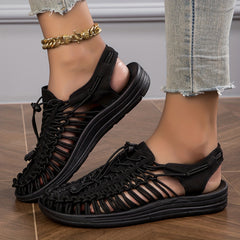 Woven Women's Closed Toe Sandals Breathable Lightweight Summer Shoes