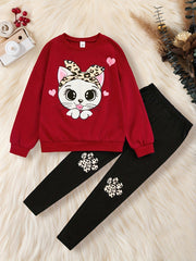 Toddler Girl's Cat Headband 2pc Set