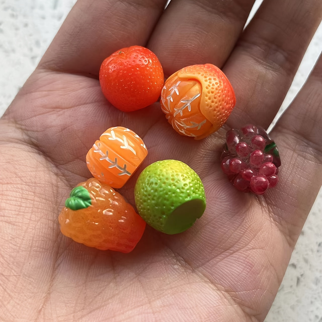 6pcs 1set 1 12 Dollhouse Fruit Dolls House Food Accessories Toys Nail Art Patch