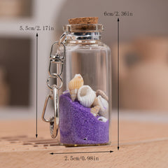 Colorful Sand Glass Wishing Bottle Keychain Lucky Charm Pendant
