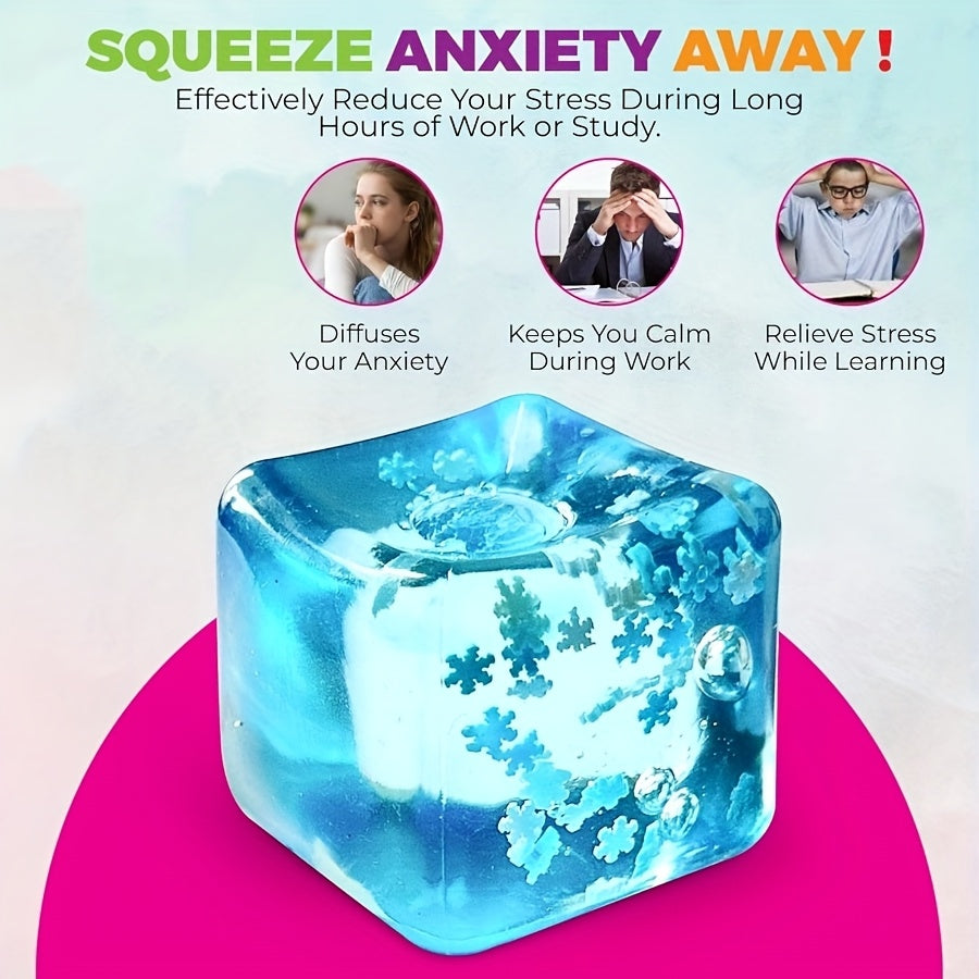 8pcs Snowflake Ice Cube Squishy Toy Anxiety Relief Stress Reliever Novelty Item