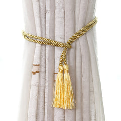 2pcs Golden Curtain Tieback with Tassel for Sheer and Blackout Panels