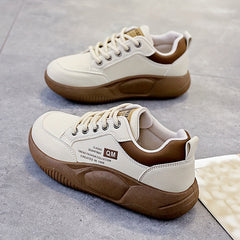 Women's Low Platform Sneakers Lace-up Running Shoes