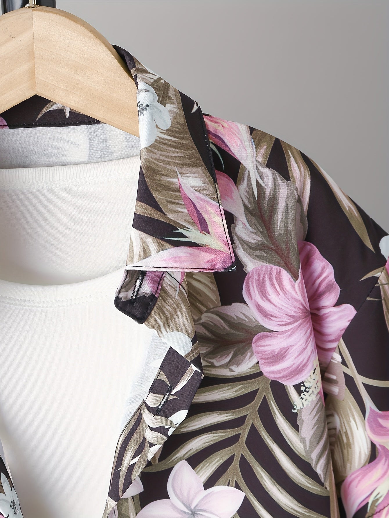Hawaii Floral And Leaf Full Graphic Print Boys Top