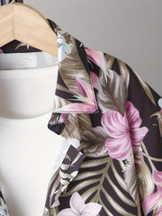 Hawaii Floral And Leaf Full Graphic Print Boys Top