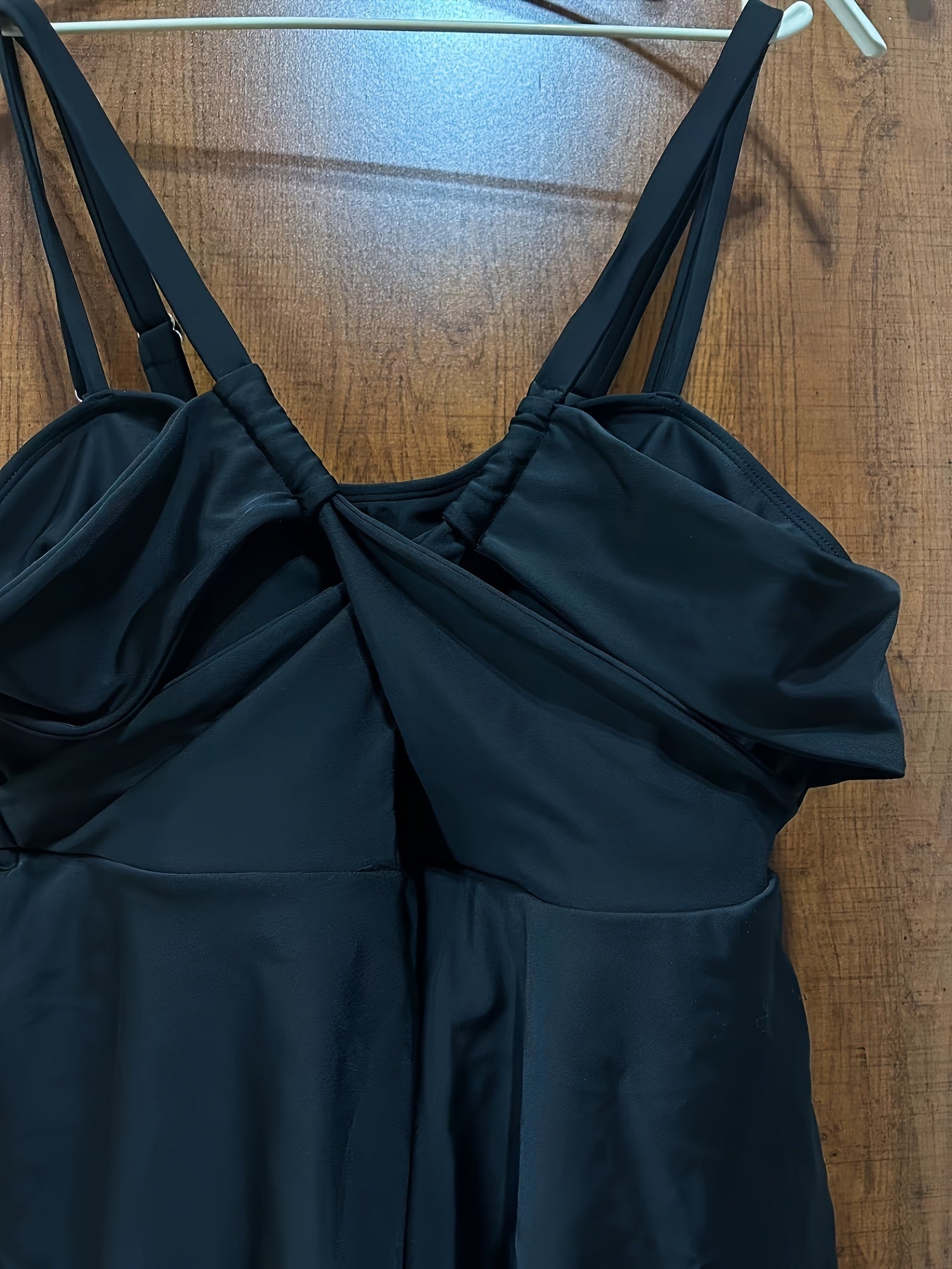 Solid V Neck Crisscross One Piece Bathing Suit