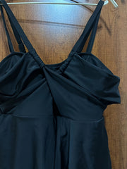 Solid V Neck Crisscross One Piece Bathing Suit