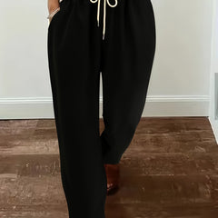 Casual Pants Women's High Rise Loose Fit Trousers With Pockets