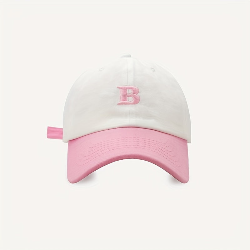 Embroidery Baseball Cap Casual Block Couple Sun Hat Adjustable Unisex Sports Hat