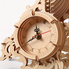 Wooden 3D Puzzle Desk Clock Model High Difficulty Creative Gift for Holidays