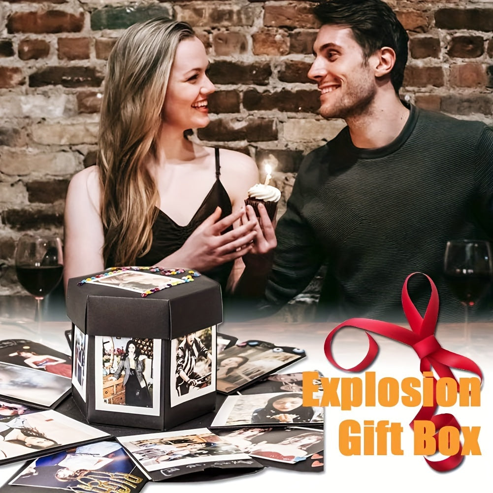 DIY Explosion Hexagonal Memory Scrapbook Photo Album Box