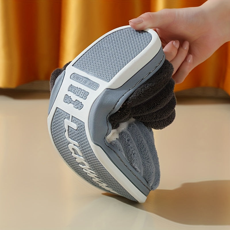 Men's Fleece Heel Wrapped Slippers, Assorted Colors