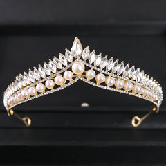 Pearl Wedding Tiara Silver Bridal Tiara Pearl Wedding Crown Romantic