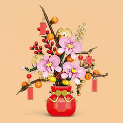 Chinese Spring Building Block Immortal Flowers DIY Ornaments