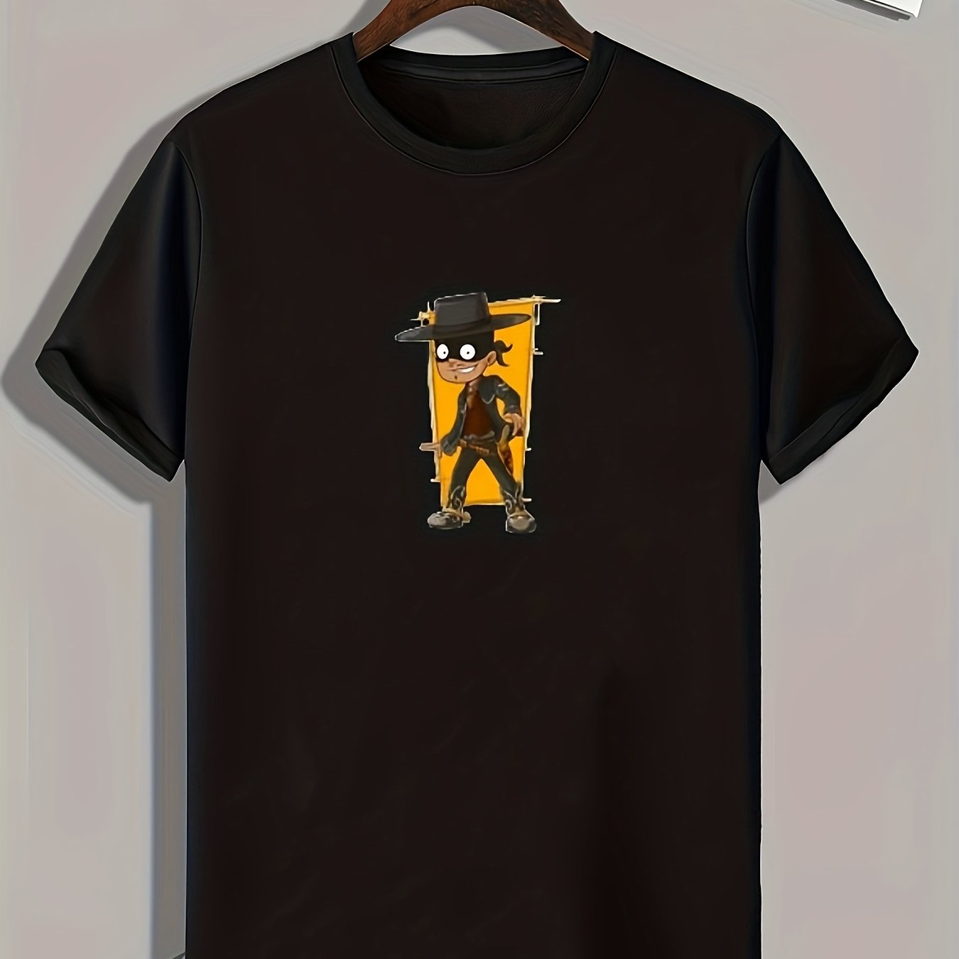 Thief Print Men's Graphic Tee for Summer