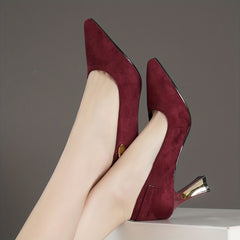 Chain Decor High Heels Point Toe Pumps