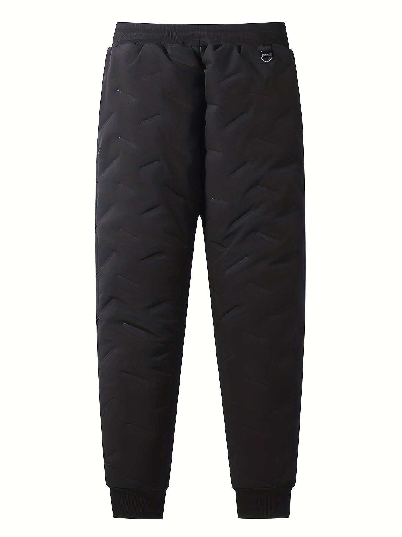 Men's Warm Cotton Padded Trousers with Zipper Pocket for Fall Winter