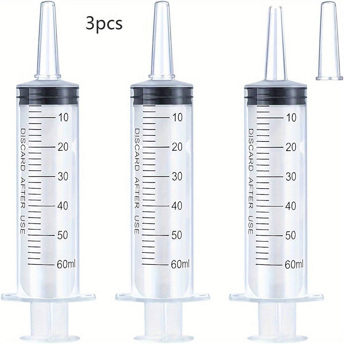 3pcs Syringe Drink Container 60ml for Parties Liquid Feeding