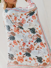 Floral Print Bat Sleeve Beachwear Cover Up