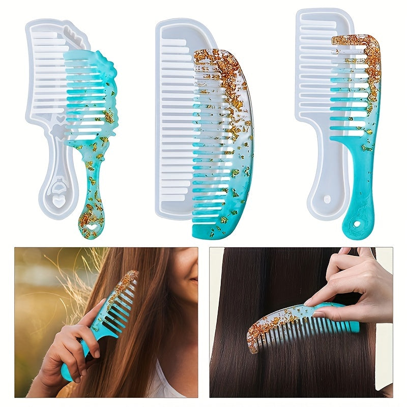 Retro Ladies Hair Comb Silicone Mold for DIY